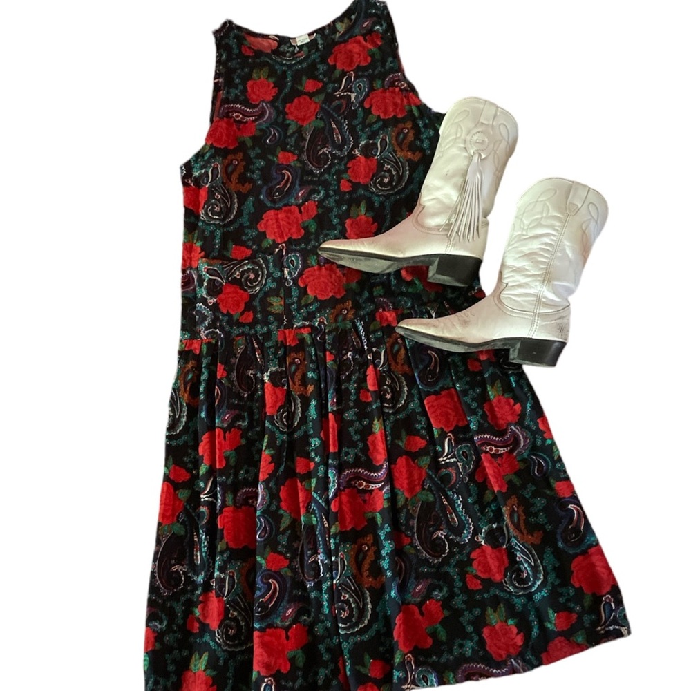 Vintage S.Roberts Rose and Paisley Print Maxi Dress